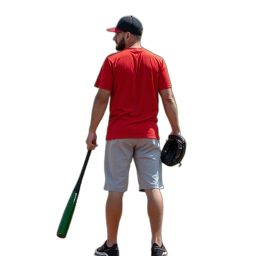 staff, weapon, hat, umbrella, man, red, shirt, grey transparent PNG cut-out