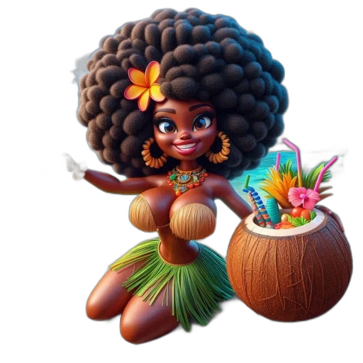 crown, flower, hair, jewelry, concept art, 3d render, fantasy art, cartoon transparent PNG cut-out