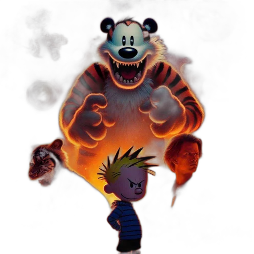 creature, animal, concept art, 3d render, comic book art, fantasy art, fire, fog transparent PNG cut-out