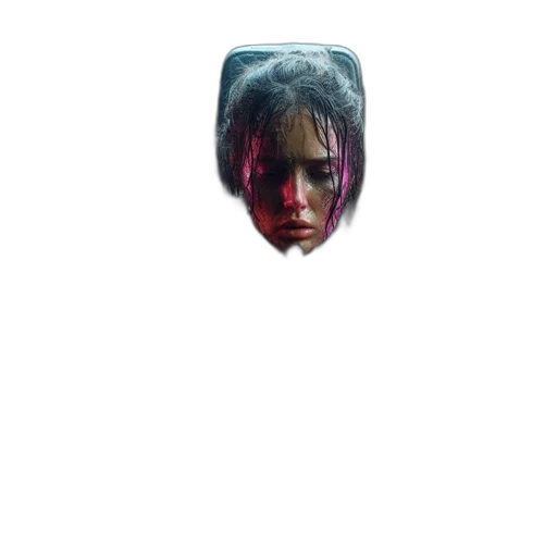 mask, face, creature, weapon, concept art, pixel art, 3d render, photorealistic transparent PNG cut-out