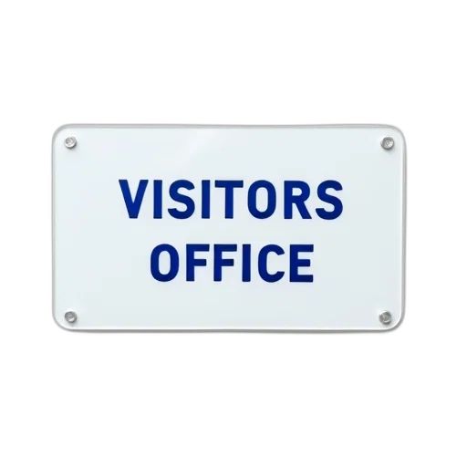 staff, white, sign, text, visitors, office, blue, letters transparent PNG cut-out