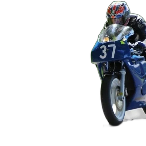 3d render, blue, motorcycle, number, being, ridden, person, wearing transparent PNG cut-out