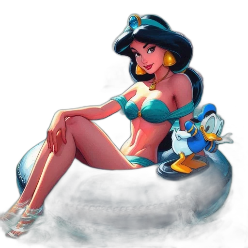 concept art, fantasy art, cartoon, comic book art, underwater, beach, blue, female transparent PNG cut-out
