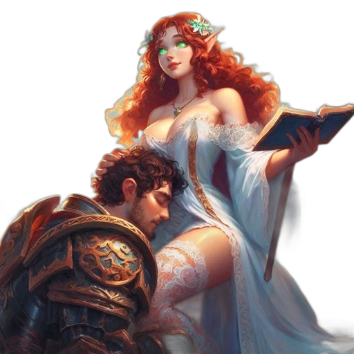 sword, crown, dress, fantasy art, concept art, comic book art, photorealistic, fire transparent PNG cut-out