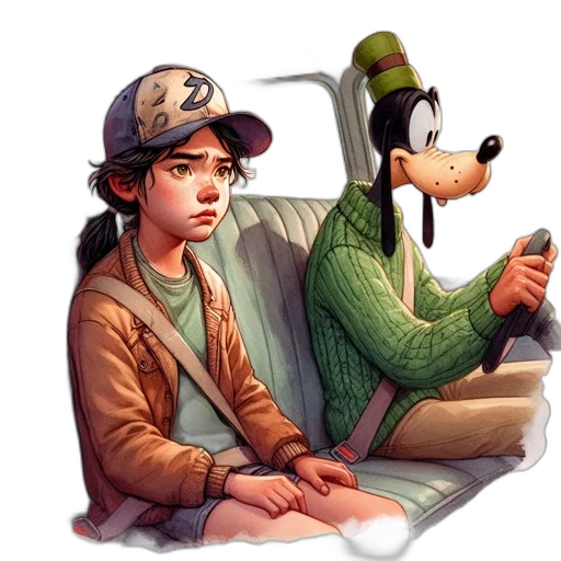 hat, concept art, comic book art, cartoon, pixel art, forest, young, girl transparent PNG cut-out