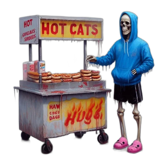 food, robot, jacket, animal, concept art, 3d render, vaporwave, cyberpunk transparent PNG cut-out