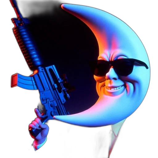 robot, weapon, mask, face, vaporwave, 3d render, cyberpunk, concept art transparent PNG cut-out