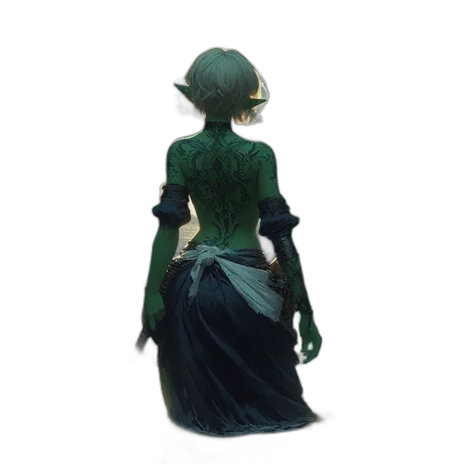 dress, hat, staff, crown, concept art, fantasy art, watercolor, 3d render transparent PNG cut-out