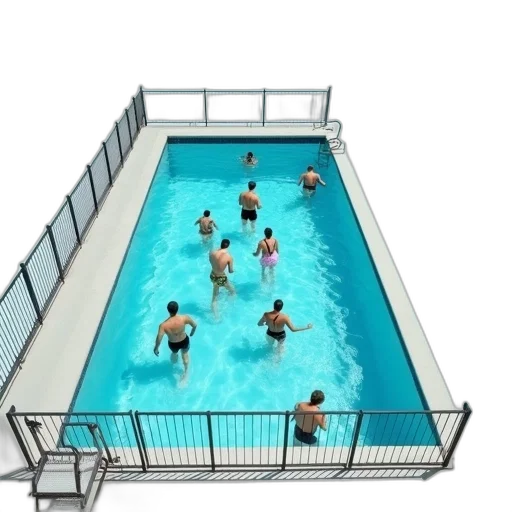3d render, concept art, photorealistic, underwater, group, people, swimming, large transparent PNG cut-out