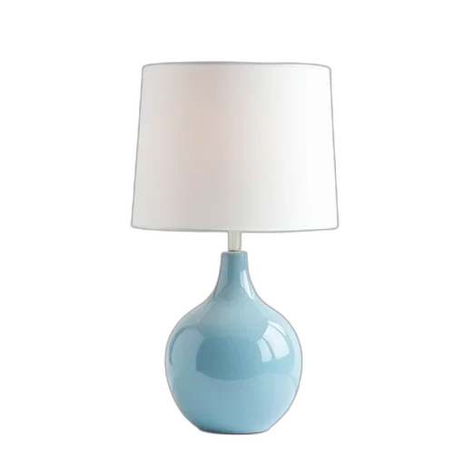 furniture, bottle, 3d render, photorealistic, blue, pastel, white, lampshade transparent PNG cut-out