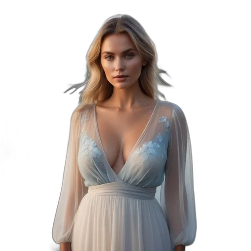 dress, jewelry, face, photorealistic, concept art, 3d render, pastel, blue transparent PNG cut-out