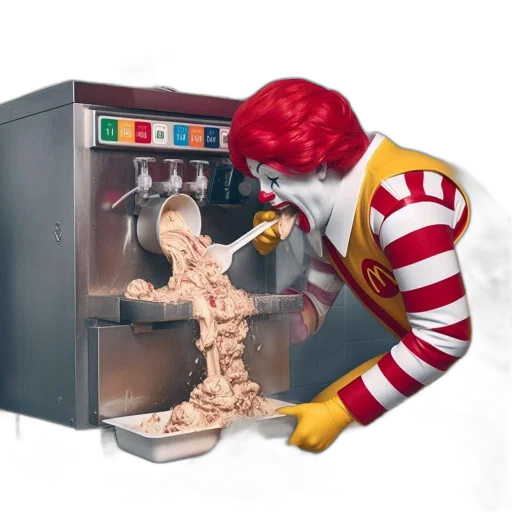 food, robot, animal, creature, 3d render, concept art, ronald, mcdonald transparent PNG cut-out