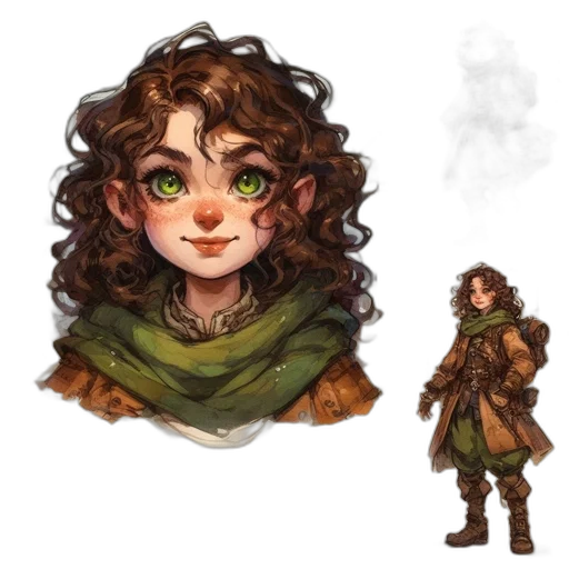 concept art, fantasy art, pixel art, watercolor, earth tones, green, dark, golden transparent PNG cut-out