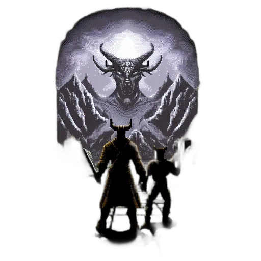 mask, dragon, creature, weapon, concept art, pixel art, fantasy art, comic book art transparent PNG cut-out