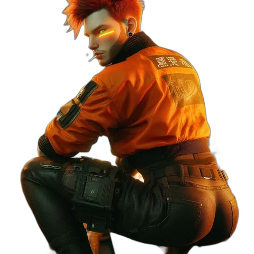 jacket, staff, weapon, concept art, cyberpunk, 3d render, photorealistic, golden transparent PNG cut-out