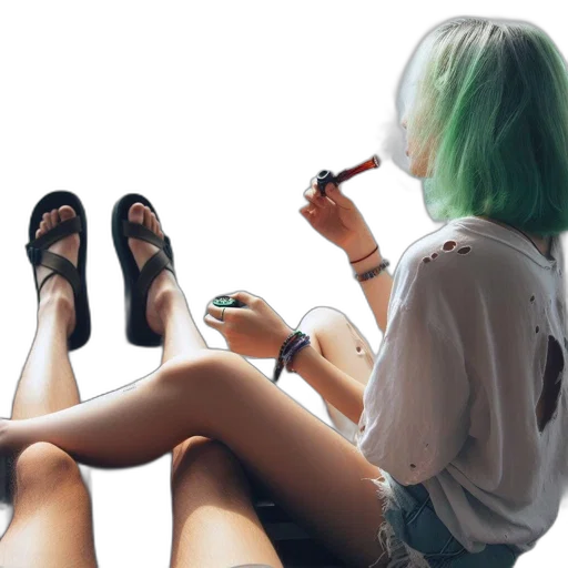 shoes, jewelry, hair, dress, vaporwave, photorealistic, cyberpunk, watercolor transparent PNG cut-out