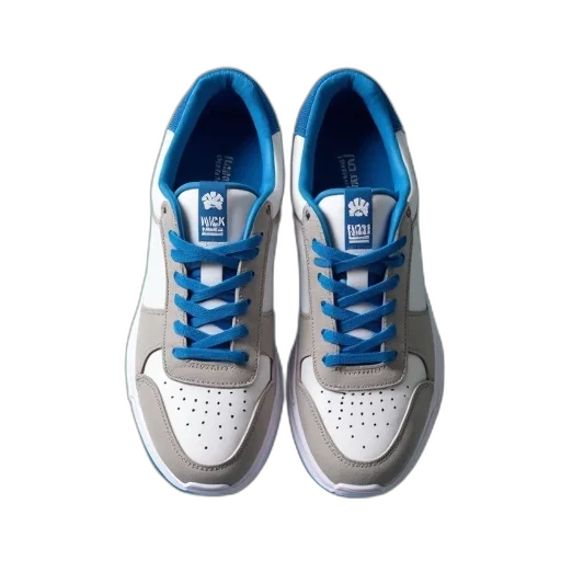 shoes, 3d render, blue, pair, grey, sneakers, tongue, laces transparent PNG cut-out