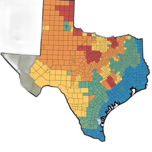 colorful, detailed, map, harris, county, texas, showing, sea transparent PNG cut-out