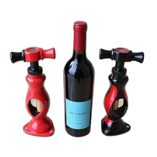 bottle, 3d render, three, wine, openers, lined, tiled, floor transparent PNG cut-out