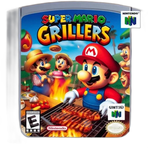 food, 3d render, fire, mario, stands, center, grilling, steaks transparent PNG cut-out