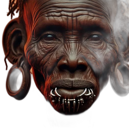 face, mask, jewelry, creature, photorealistic, concept art, 3d render, oil painting transparent PNG cut-out
