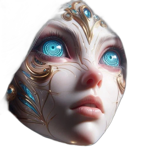 mask, jewelry, face, crown, fantasy art, photorealistic, 3d render, concept art transparent PNG cut-out