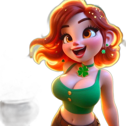 dress, concept art, 3d render, fantasy art, cartoon, underwater, fire, green transparent PNG cut-out
