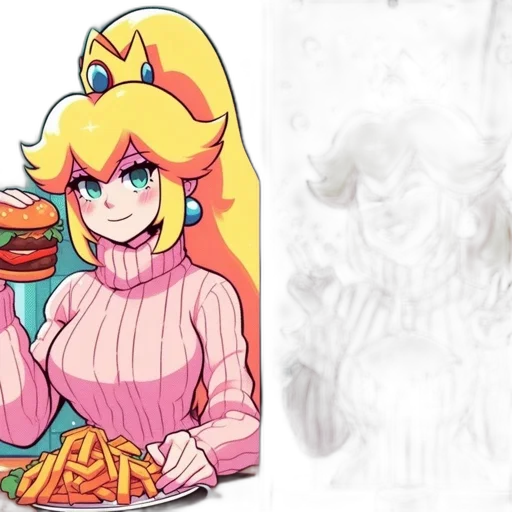 dress, food, concept art, watercolor, pixel art, vaporwave, pastel, colorful transparent PNG cut-out