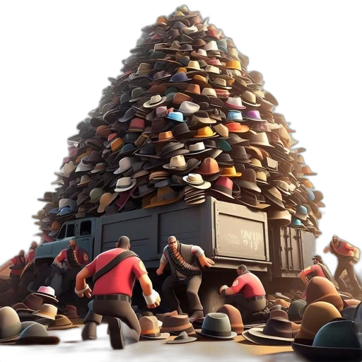 hat, building, furniture, food, concept art, 3d render, fantasy art, fire transparent PNG cut-out