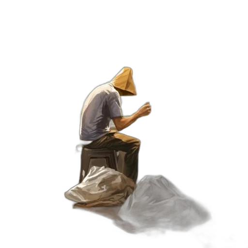 mask, hat, furniture, face, concept art, oil painting, photorealistic, watercolor transparent PNG cut-out