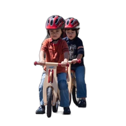 3d render, photorealistic, concept art, two, children, wearing, red, helmets transparent PNG cut-out