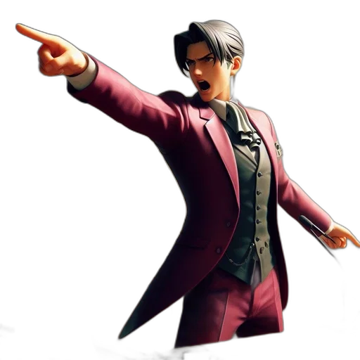 jacket, staff, concept art, 3d render, photorealistic, animated, male, figure transparent PNG cut-out