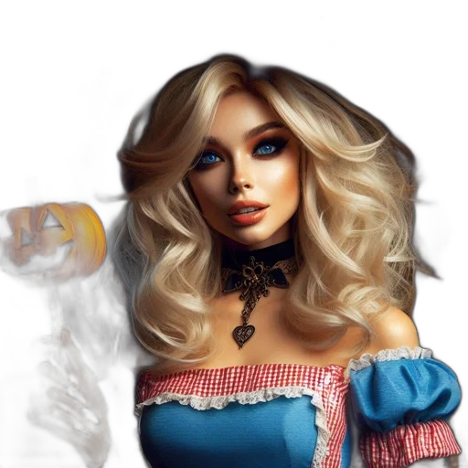 dress, fantasy art, photorealistic, concept art, oil painting, fire, woman, halloween transparent PNG cut-out