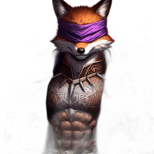 mask, animal, weapon, fantasy art, concept art, comic book art, pixel art, anthropomorphic transparent PNG cut-out