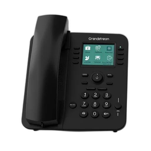 sleek, black, grandstream, device, simple, design, small, screen transparent PNG cut-out