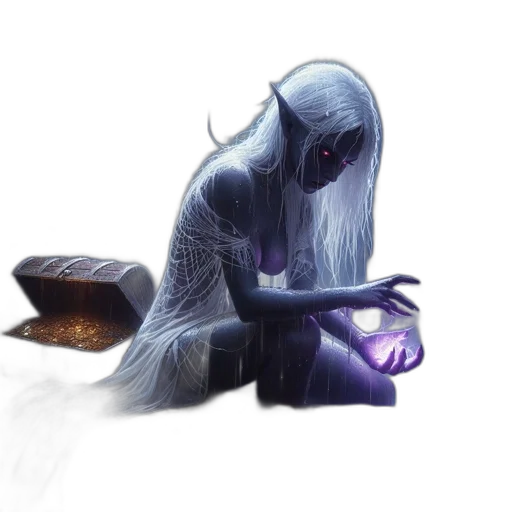 creature, staff, jewelry, concept art, fantasy art, watercolor, photorealistic, fog transparent PNG cut-out