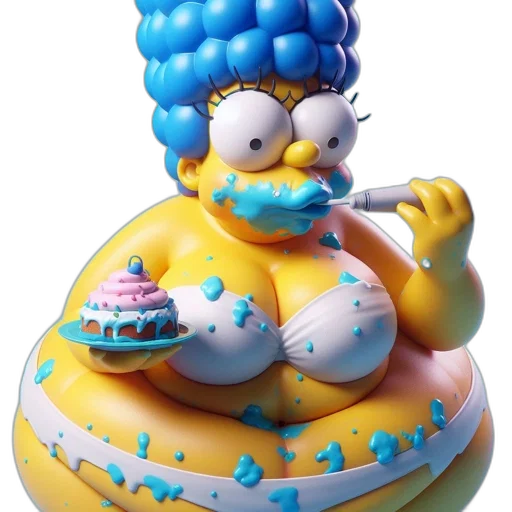 food, 3d render, photorealistic, underwater, animated, rendering, marge, simpson transparent PNG cut-out