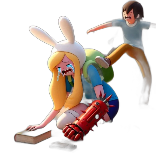 weapon, robot, concept art, 3d render, cartoon, pixel art, crying, girl transparent PNG cut-out