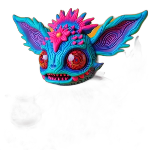 dragon, mask, creature, jewelry, 3d render, concept art, fantasy art, colorful transparent PNG cut-out