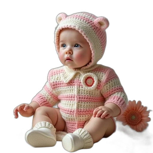 hat, 3d render, photorealistic, crochet transparent PNG cut-out