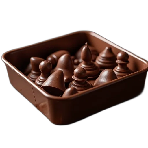 food, crown, furniture, 3d render, photorealistic, chocolate, pan, chess transparent PNG cut-out