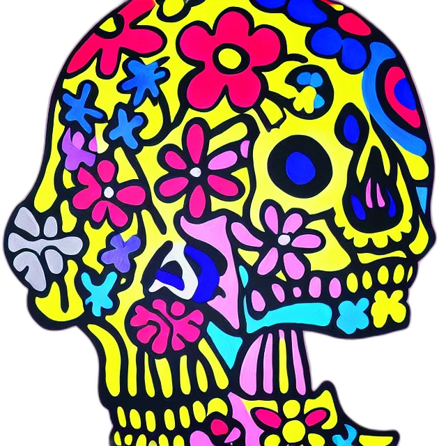 face, mask, jacket, flower transparent PNG cut-out