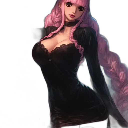 dress, face, hair, creature, fantasy art, concept art, anime, cyberpunk transparent PNG cut-out