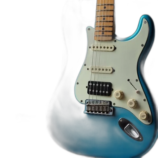 3d render, photorealistic, blue, close-up, electric, guitar, silver, tuning transparent PNG cut-out