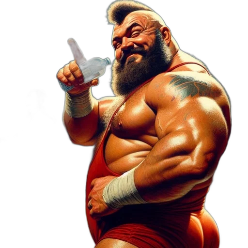 concept art, comic book art, fantasy art, photorealistic, wrestling, arena, muscular, man transparent PNG cut-out
