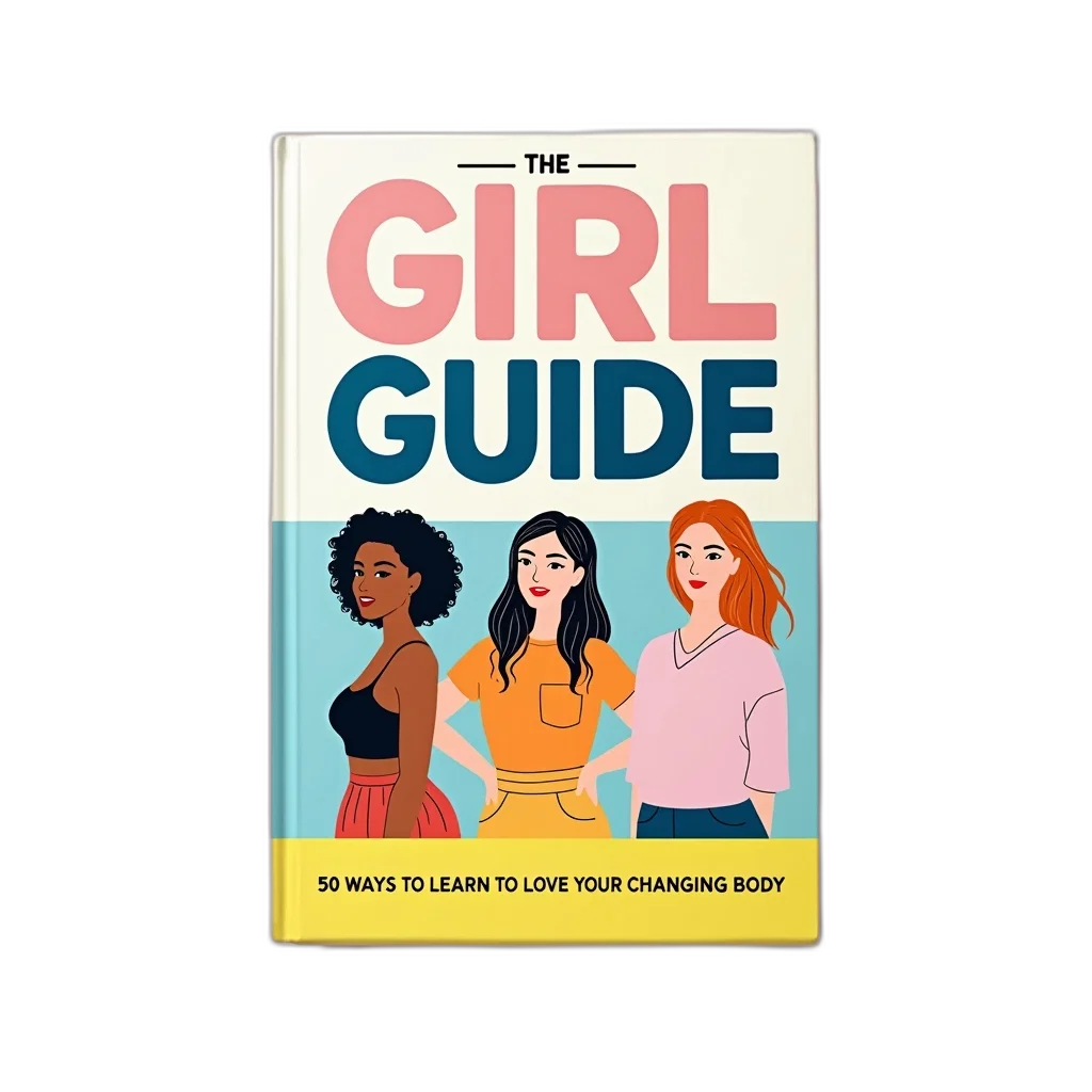cover, girl, guide, book, colorful, background, featuring, title transparent PNG cut-out