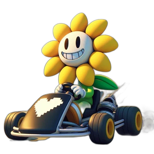 flower, car, robot, weapon, concept art, 3d render, pixel art, anthropomorphic transparent PNG cut-out
