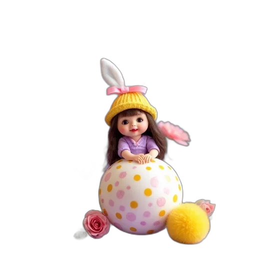 hat, dress, 3d render, concept art, photorealistic, whimsical, easter-themed, scene transparent PNG cut-out