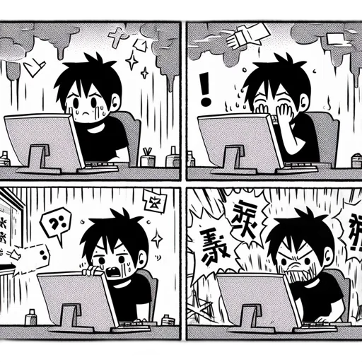 comic book art, anime, cartoon, fire, monochrome, character, experiences, surprise transparent PNG cut-out