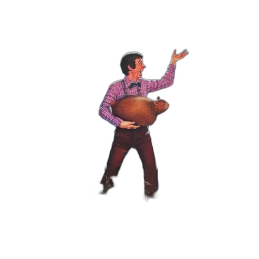 staff, jacket, weapon, robot, pixel art, 3d render, concept art, bob transparent PNG cut-out